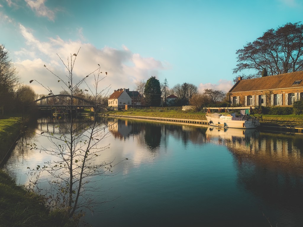 Sailing through the canals of France.